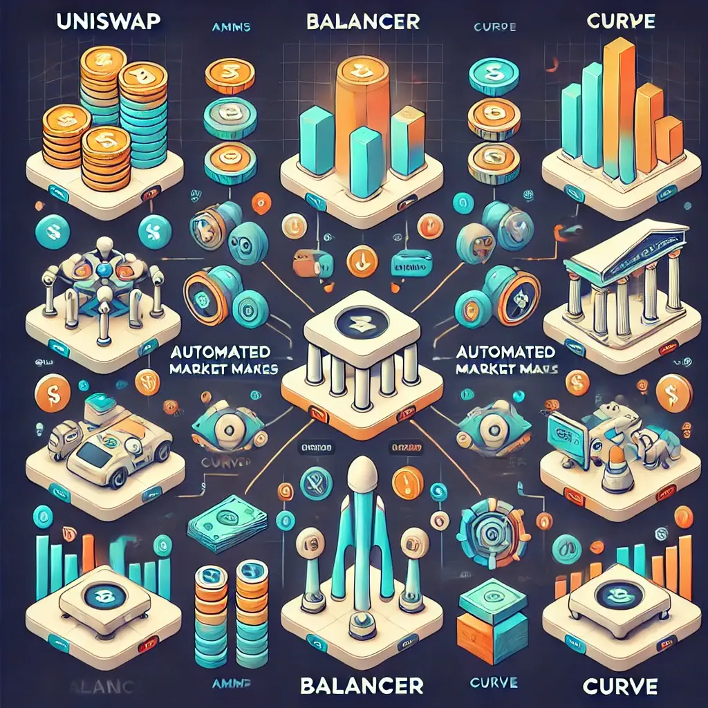 Comparison of popular AMMs like Uniswap, Balancer, and Curve.