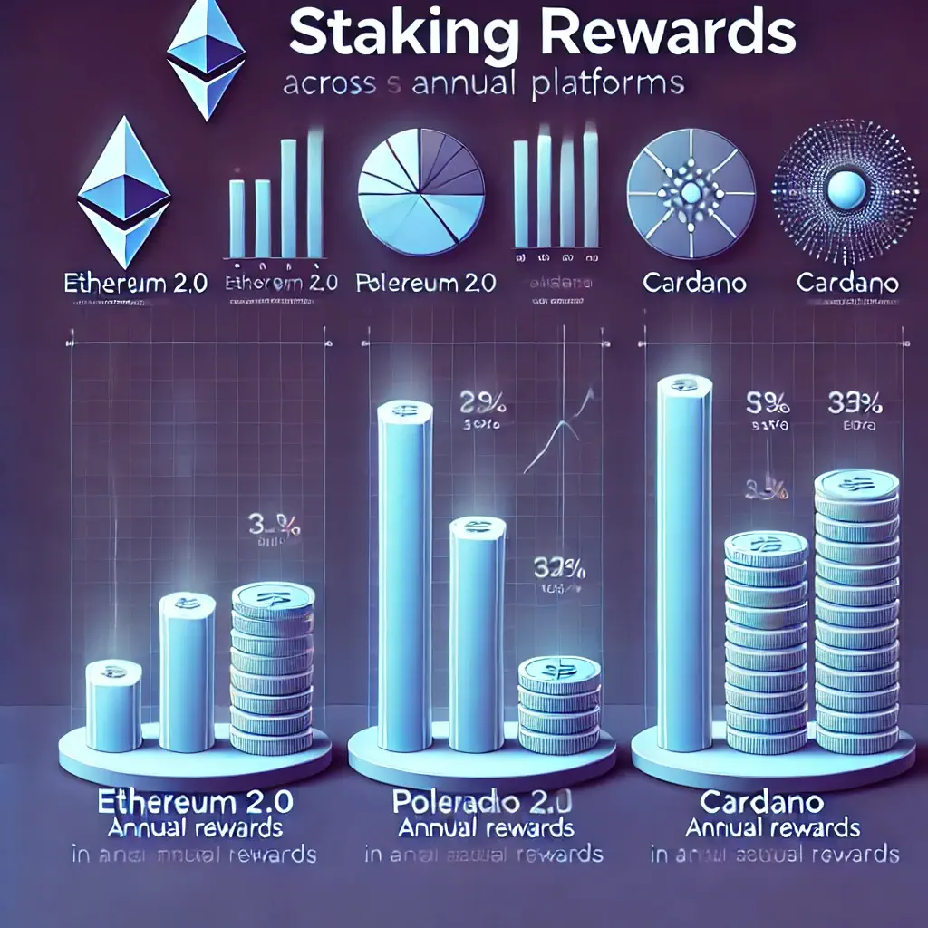 Comparison chart of staking rewards across different platforms