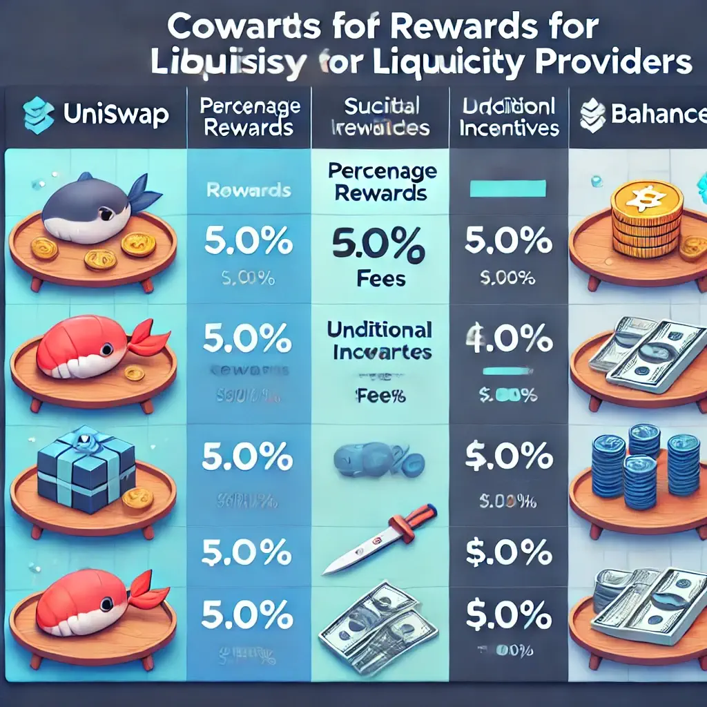 Comparison chart of rewards for liquidity providers across platforms