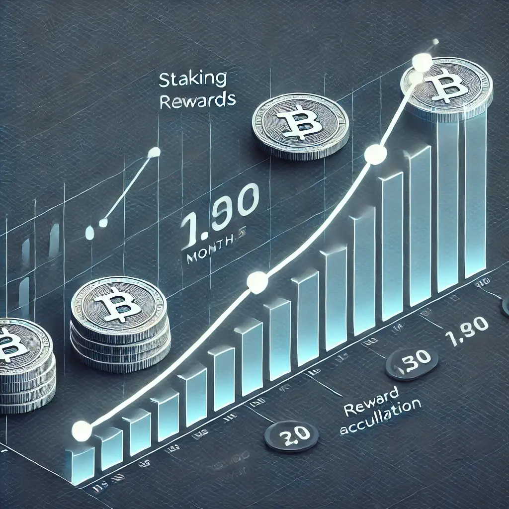 Graph showing staking rewards over time