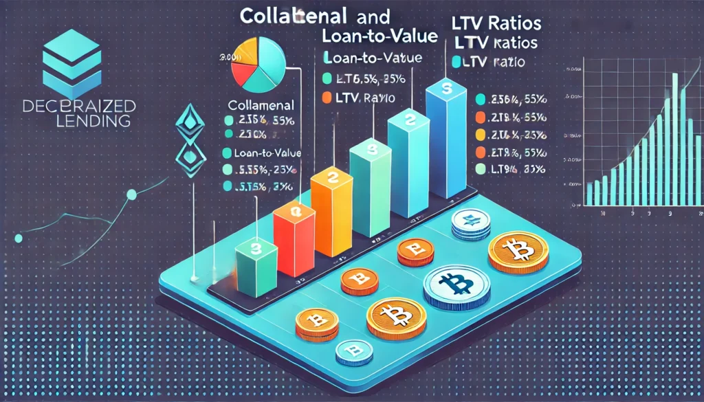 Graph of collateral and loan-to-value ratios in decentralized lending